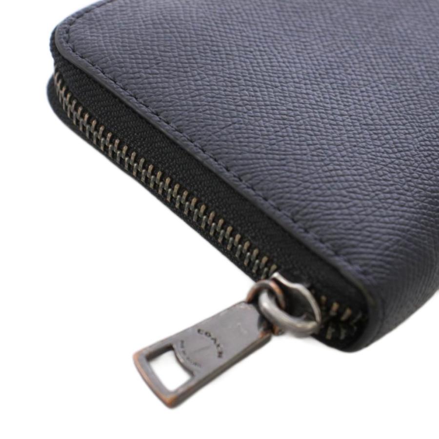 COACH（コーチ） 長財布 ラウンドファスナー レザー 紺 ネイビー