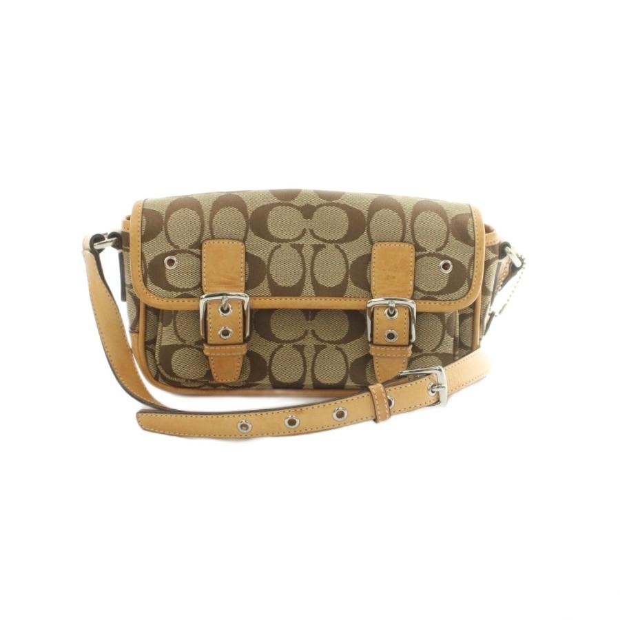 COACH（コーチ） ショルダーバッグ キャンバス レザー シグネチャー柄 