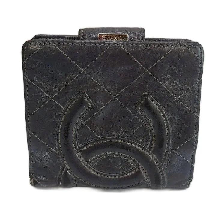CHANEL（シャネル） カンボンライン 財布 二つ折り がま口 レザー