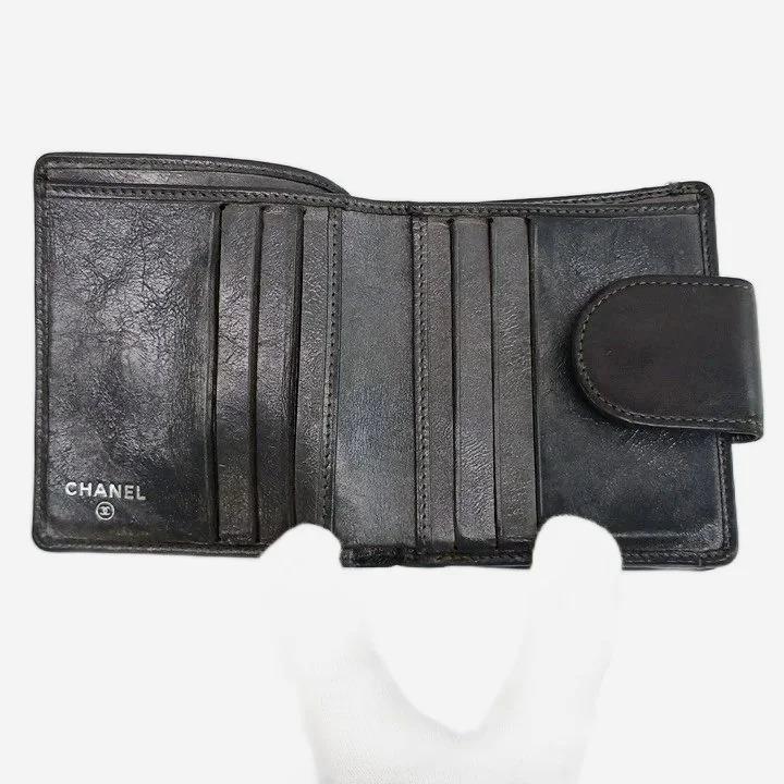 CHANEL（シャネル） カンボンライン 財布 二つ折り がま口 レザー