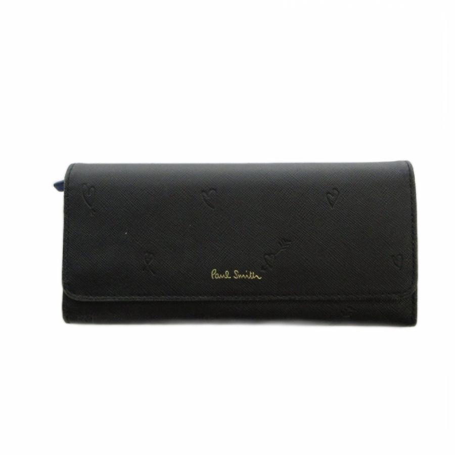 Paul Smith 長財布 ブラック Paul Smith（ポール・スミス） 長財布 ウォレット ハート ロゴ レザー