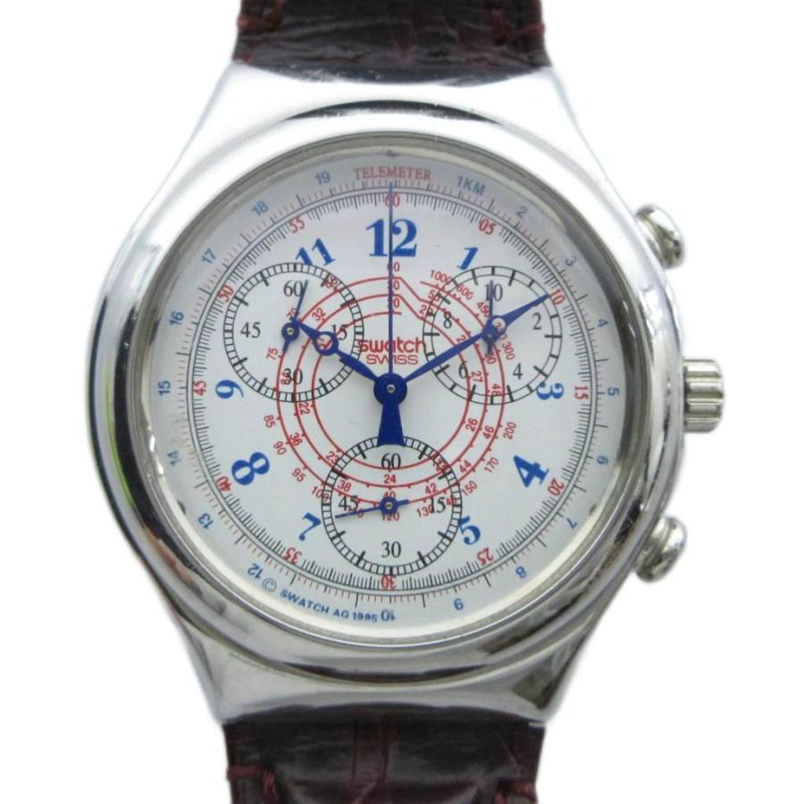 スウォッチ SWATCH 腕時計 クォーツ クロノグラフ ウォッチ レザー 