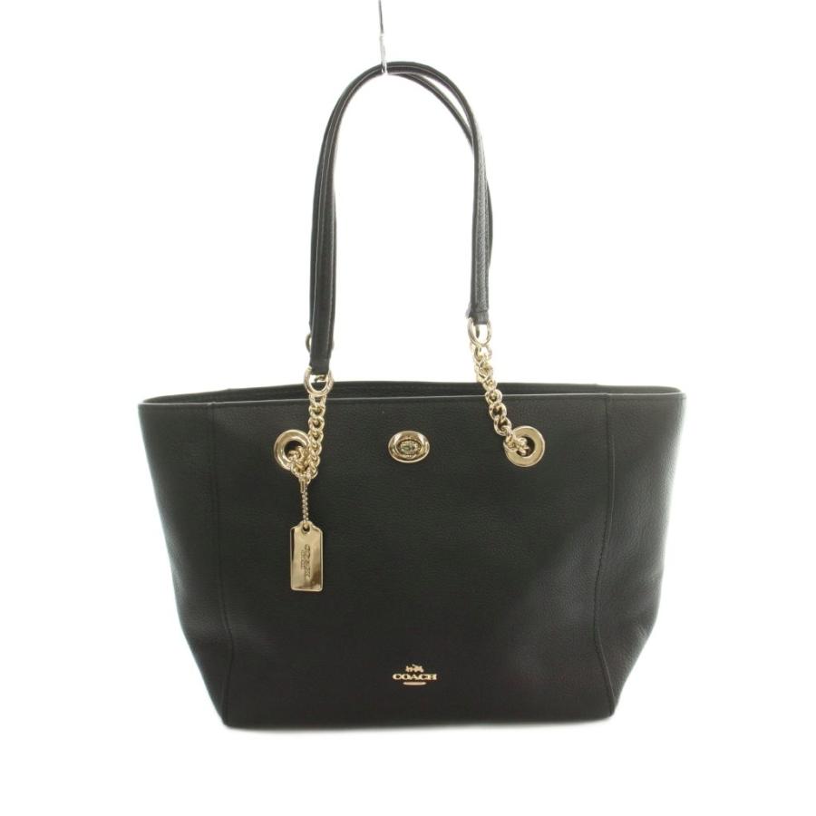 COACH（コーチ） トートバッグ チェーン レザー 黒 ブラック 57107 /MI