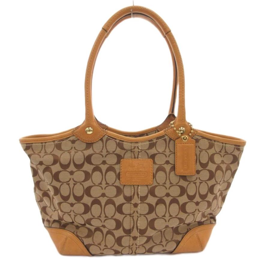 COACH（コーチ） トートバッグ 手提げ キャンバス レザー シグネチャー