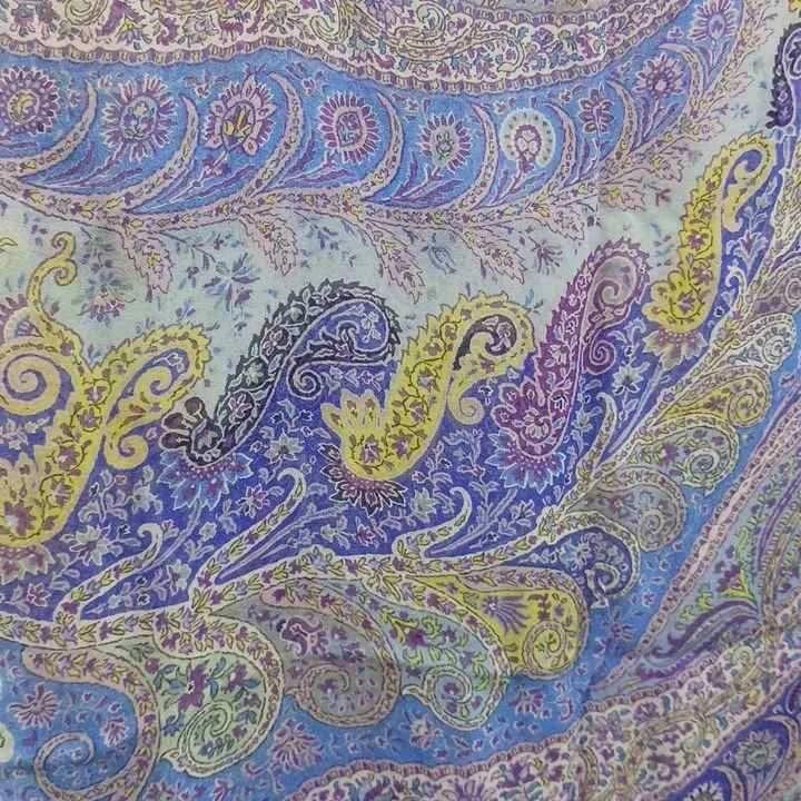 ETRO（エトロ） スカーフ 大判 絹 シルク ペイズリー柄 総柄 ロゴ 紫
