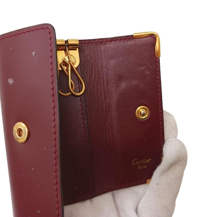Cartier（カルティエ） マストライン キーケース レザー ロゴ 4連 赤紫