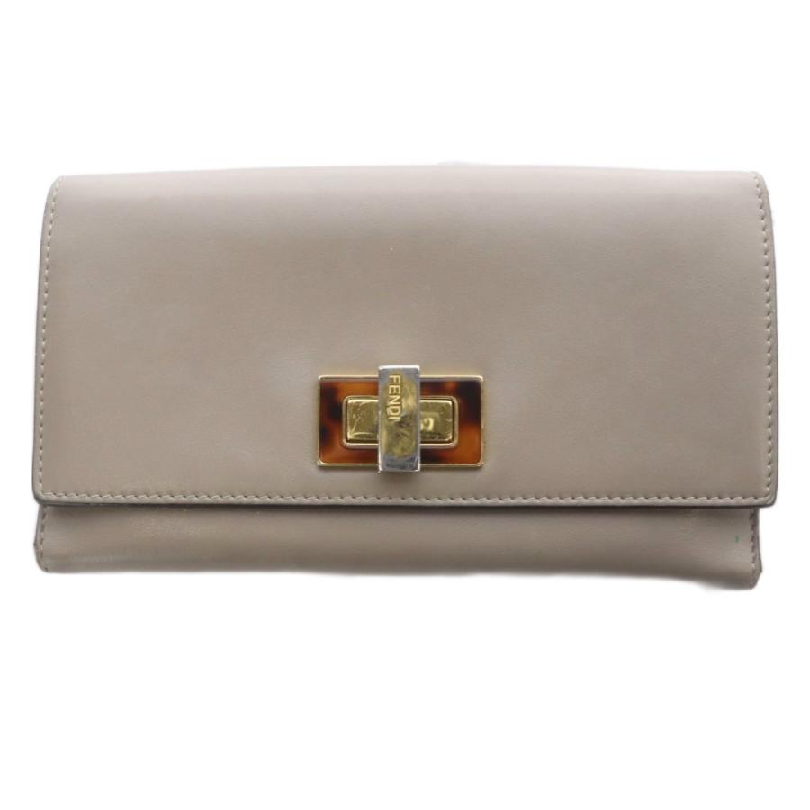FENDI ピーカブー セレリア 長財布　グレージュ FENDI（フェンディ） ピーカブー セレリア 長財布 小銭入れあり 二