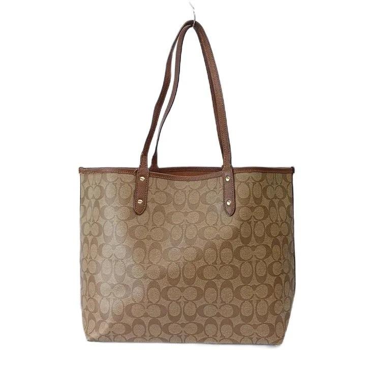COACH シグネチャー トートバッグ ゴールド COACH（コーチ） トートバッグ 肩掛け PVC レザー シグネチャー ロゴ