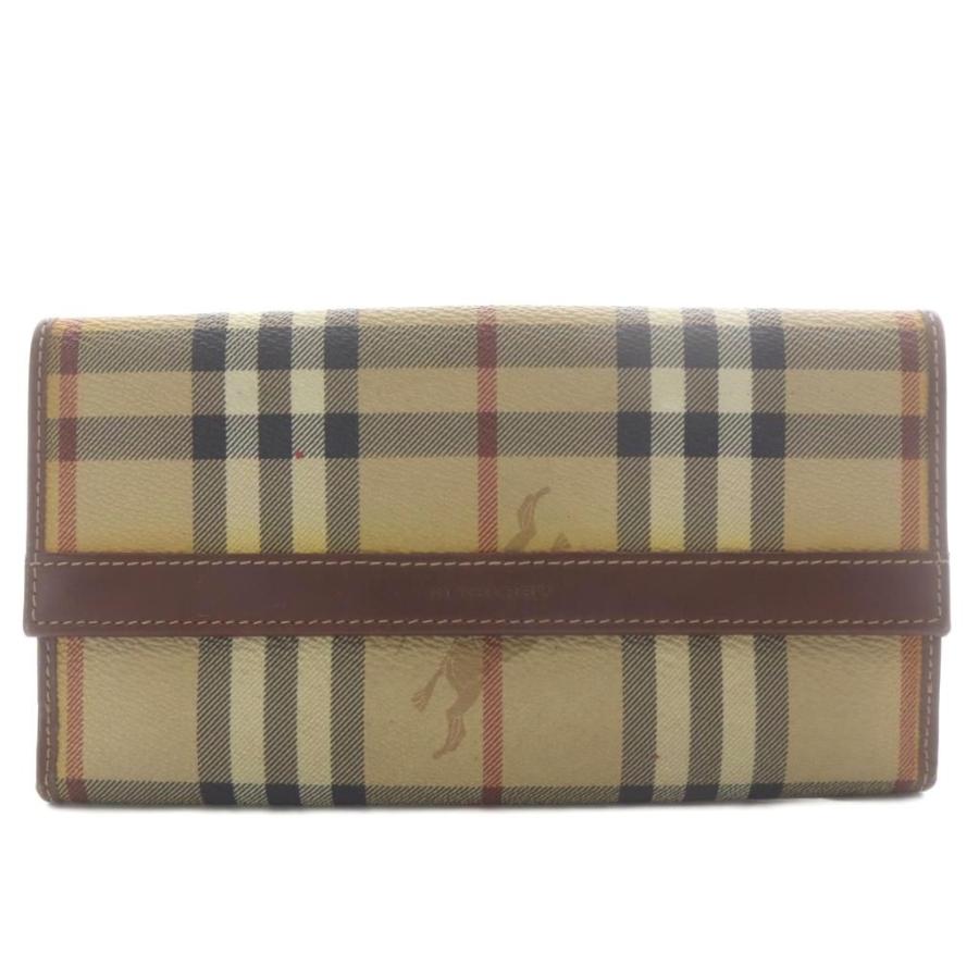 【比較的美品】BURBERRY 長財布 ノバチェック シャドーホース 黒 レザー BURBERRY（バーバリー） 長財布 二つ折り ノバチェック柄 シャドー