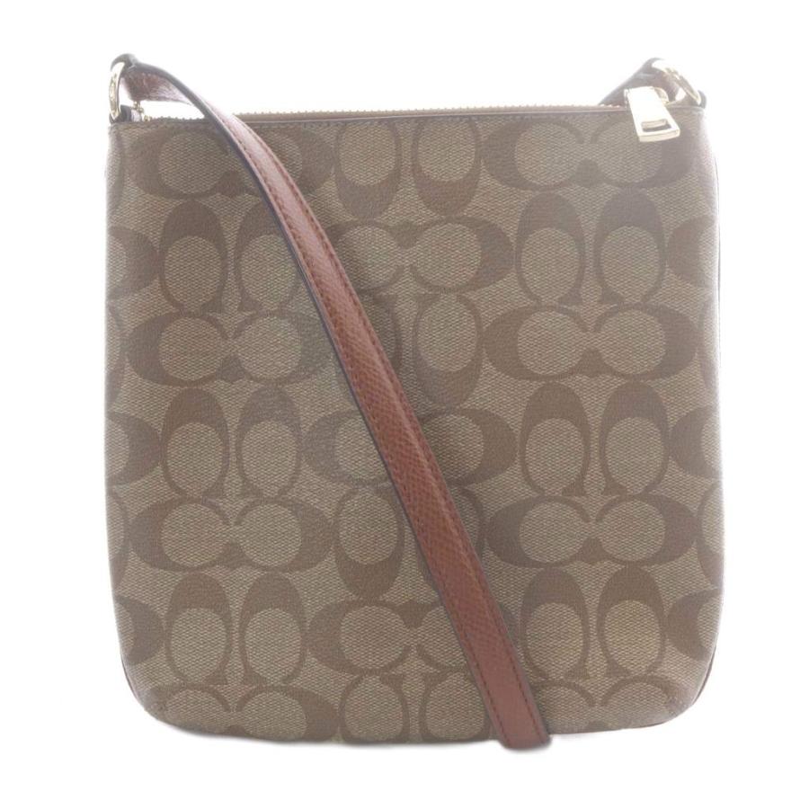 COACH コーチ シグネチャー ショルダーバッグ 鞄 PVC レザー ブラウン COACH（コーチ） ショルダーバッグ レザー PVC シグネチャー ロゴ 茶色