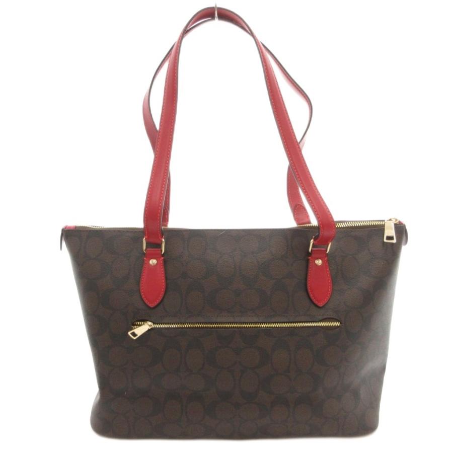 良品 COACH トートバッグ PVCレザー ブラウン シグネチャー 肩掛け COACH（コーチ） トートバッグ 手提げ 肩掛け シグネチャー柄 PVC