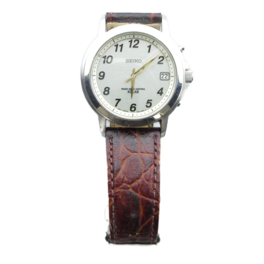 SEIKO セイコー 電波ソーラー メンズ腕時計 7B42-0AS0 稼働品 セイコー SEIKO 7B42-0AS0 腕時計 ウォッチ 電波ソーラー レザーベルト