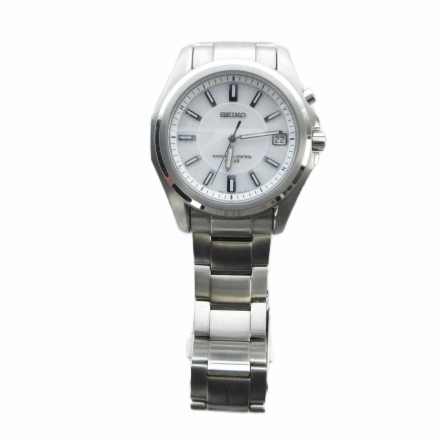【稼働】セイコー 電波ソーラー 腕時計 7B22-0BH0 チタン コンビ セイコー SEIKO 7B22-0BH0 腕時計 電波ソーラー ウォッチ カレンダー