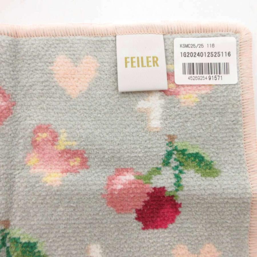 未使用品 フェイラー FEILER ハンカチ ハンドタオル 総柄 グレー