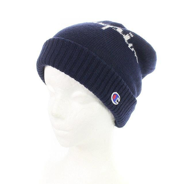 黒 桜古典 チャンピオン Champion ニット帽 帽子 ビーニー ハット ロゴ ウール混 57 59cm 紺 ネイビー Hz1 Gy08 メンズ ベクトル 古着 Multiplacontabil Com Br