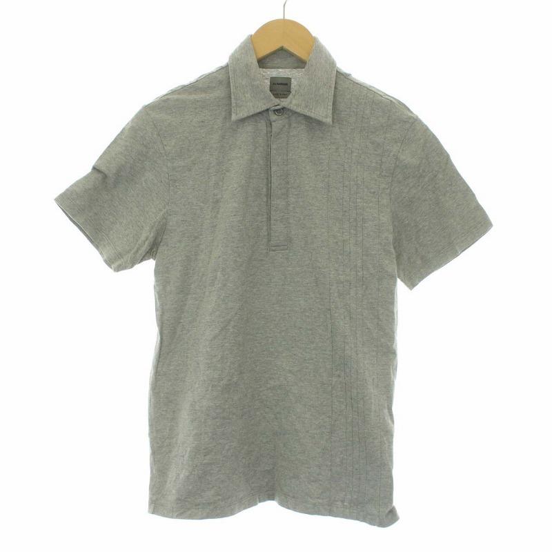 シルバー/レッド ジルサンダー ポロシャツ 半袖 比翼 イタリア製 XS