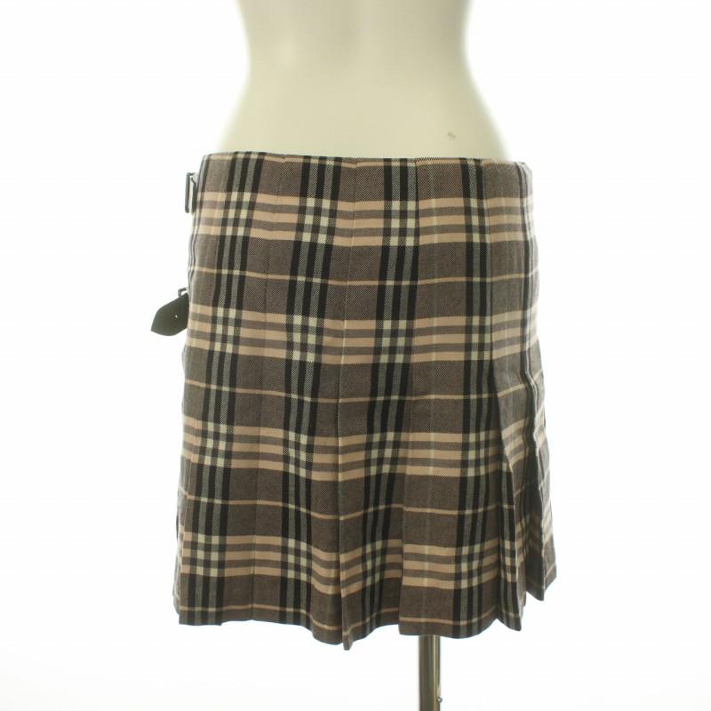 安い割引 バーバリーブルーレーベル ウール ミニスカート 38 ブラック