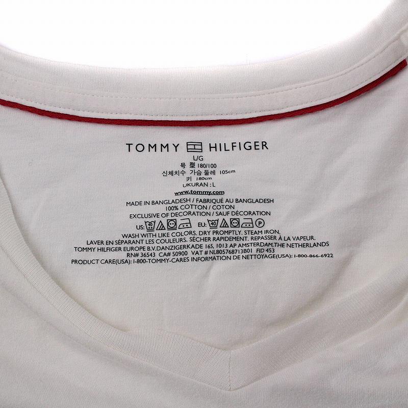トミーヒルフィガー TOMMY HILFIGER Tシャツ カットソー Vネック L 白 ホワイト /IR4 □GY08 メンズ :165-802212010135:ブランド古着販売のベクトル - 通販 - Yahoo!ショッピング