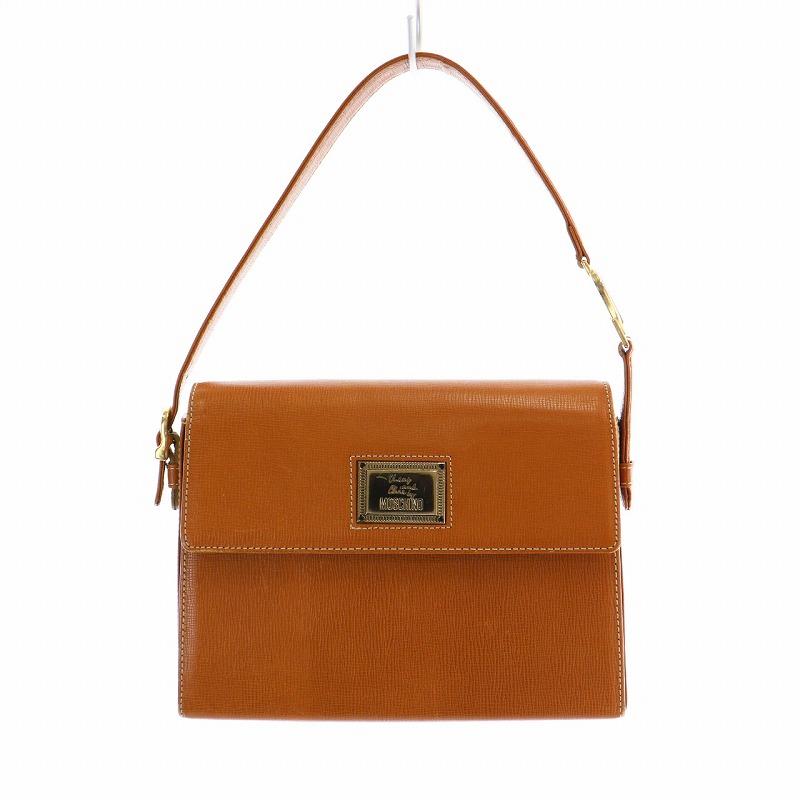 モスキーノ MOSCHINO ハンドバッグ ショルダーバッグ レザー 茶
