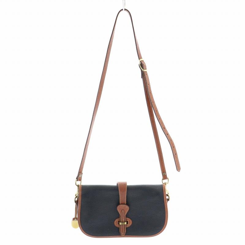 履き心地◎ ドゥニー&バーク ショルダーバッグ 本革 レザー 紺