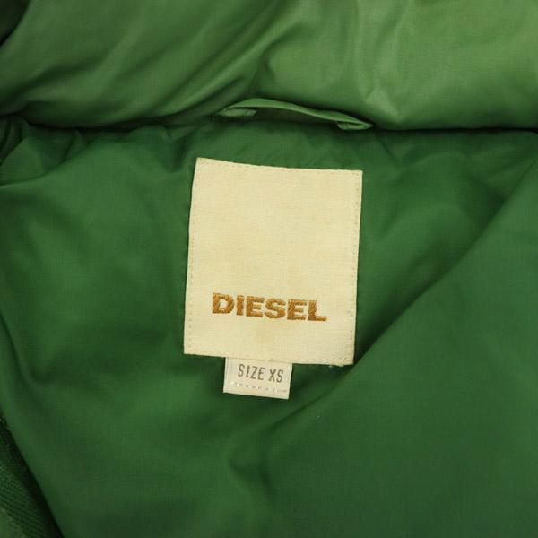 DIESEL ディーゼル ダウンジャケット フード ジップアップ XS 緑 DIESEL ディーゼル ダウンジャケット フード ジップアップ XS 緑