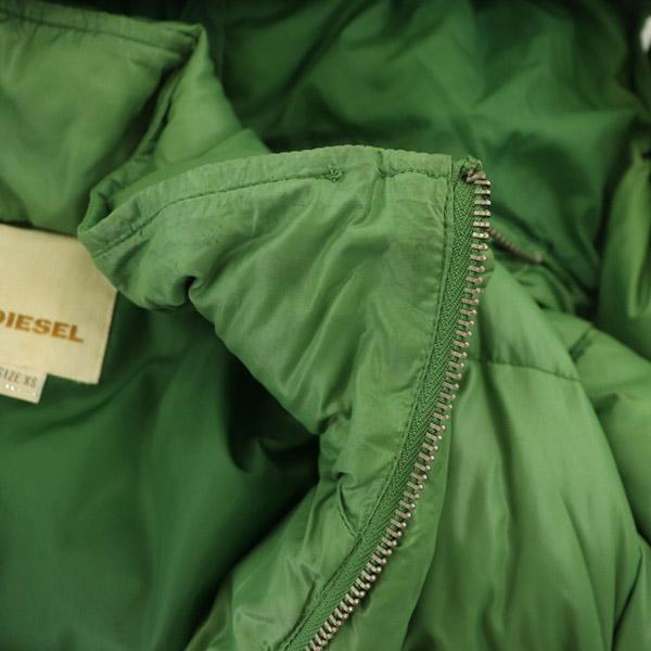 DIESEL ディーゼル ダウンジャケット フード ジップアップ XS 緑 DIESEL ディーゼル ダウンジャケット フード ジップアップ XS 緑