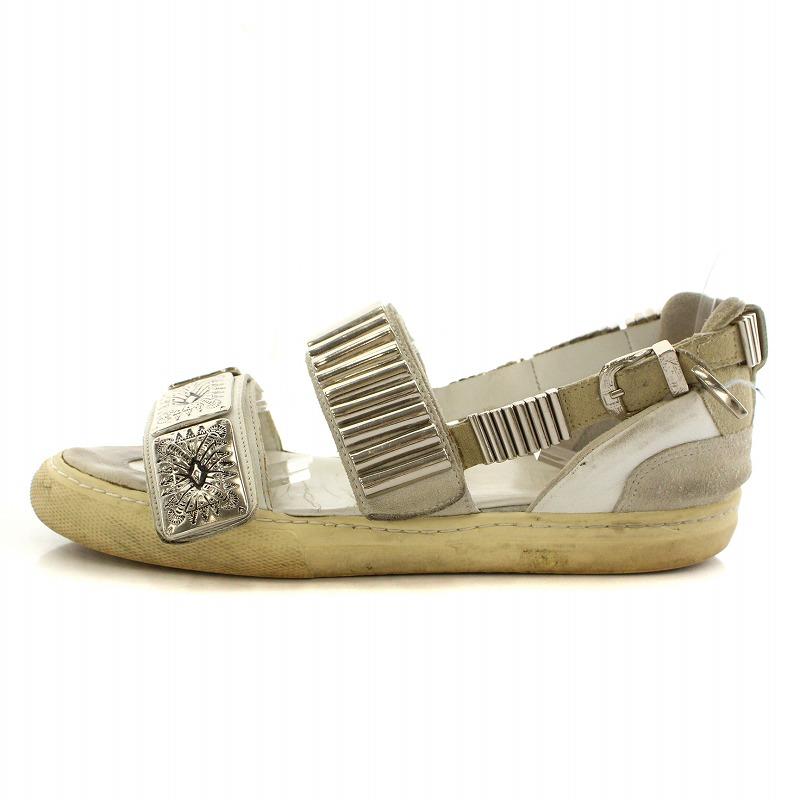 TOGA PULLA ブラックサンダル 38 Toga Pulla スタッズトリム レザー