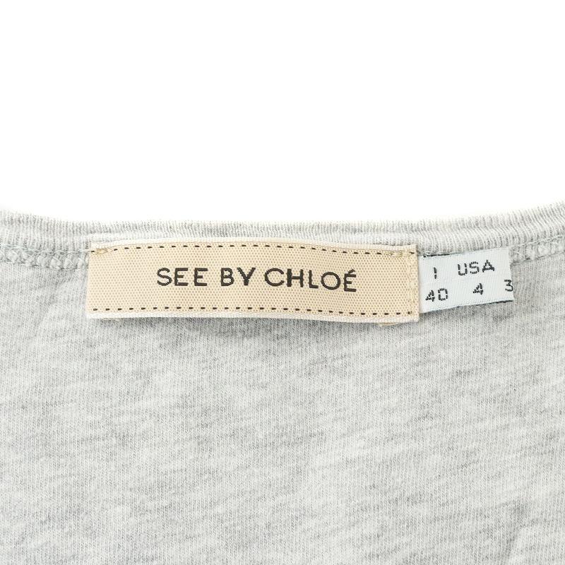 シーバイクロエ SEE BY CHLOE カットソー Tシャツ 長袖 薄手 鳥柄 ふくろう柄 I40 M グレー L475101 ■GY30 /MQ レディース｜vectorpremium｜04