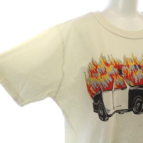 未使用品 ユニフ UNIF Tシャツ カットソー 半袖 ダメージ加工 タグ付き 車 ラメ オーバーサイズ クルーネック XS 白 ホワイト｜vectorpremium｜06