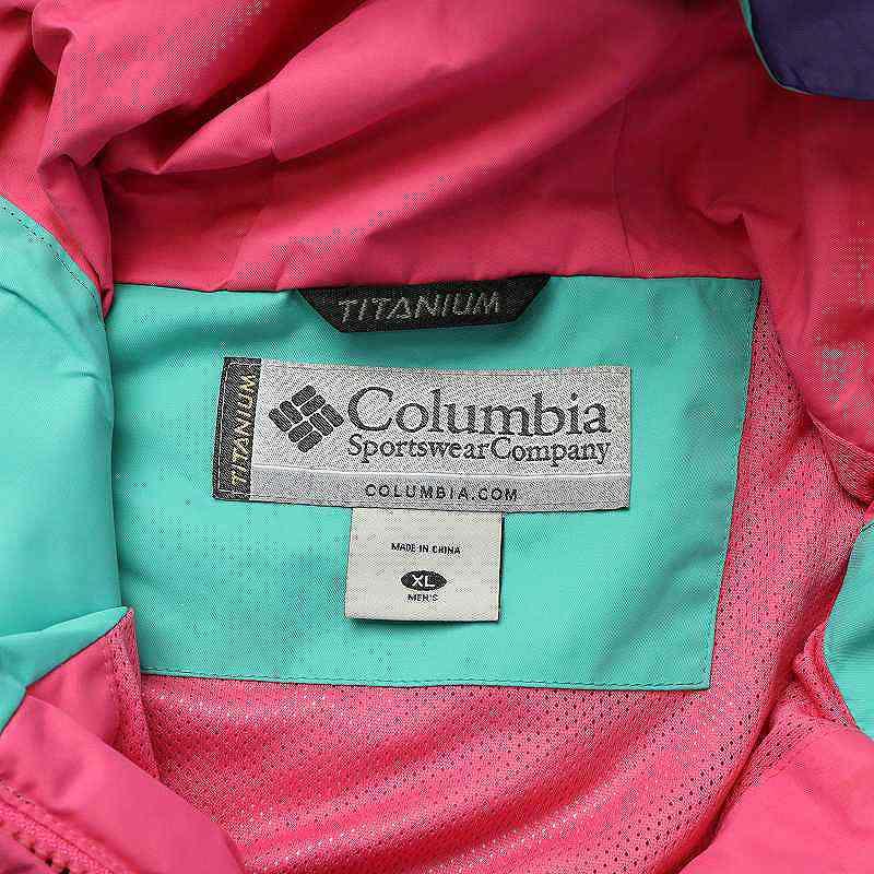 Columbia マウンテンパーカー ナイロンジャケット ジップアップ ベルクロ マジックテープ ロゴ刺繍 メッシュ XL 紫 パープル ピンク｜vectorpremium｜04