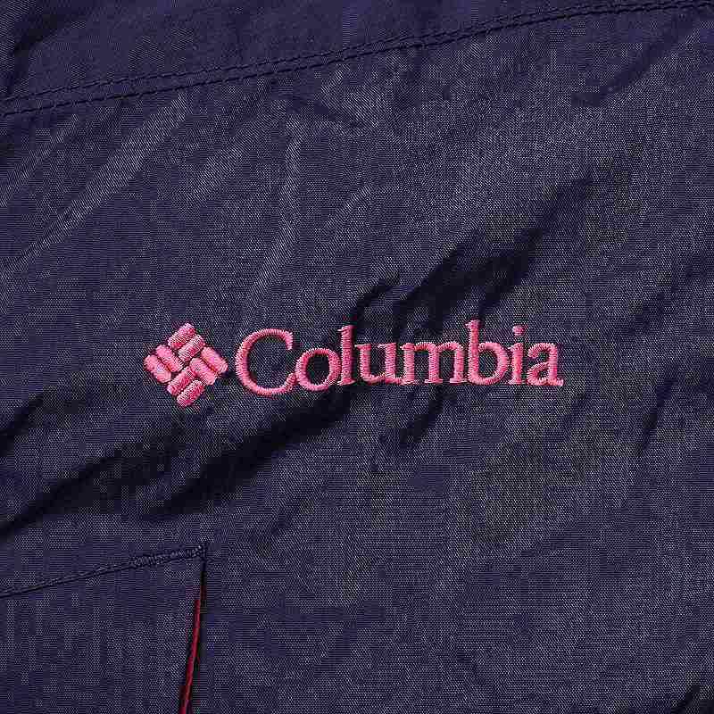 Columbia マウンテンパーカー ナイロンジャケット ジップアップ ベルクロ マジックテープ ロゴ刺繍 メッシュ XL 紫 パープル ピンク｜vectorpremium｜05