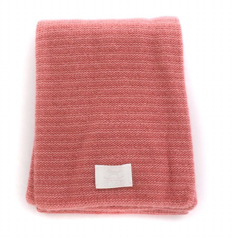 未使用品 エルメス HERMES ベビーマフラー ロゴ カシミア イタリア製  