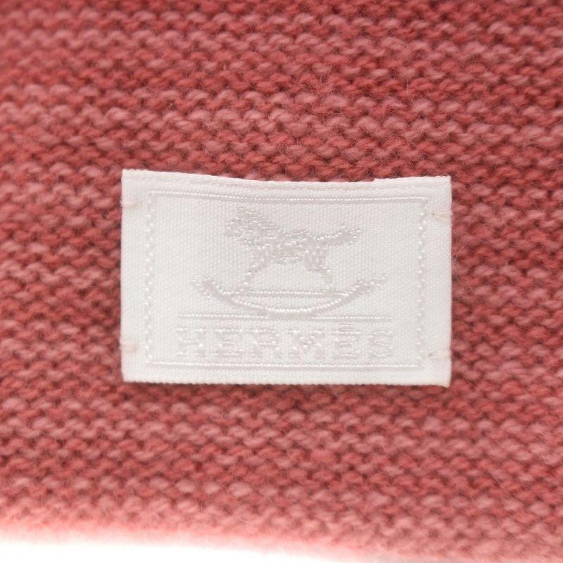 未使用品 エルメス HERMES ベビーマフラー ロゴ カシミア イタリア製  