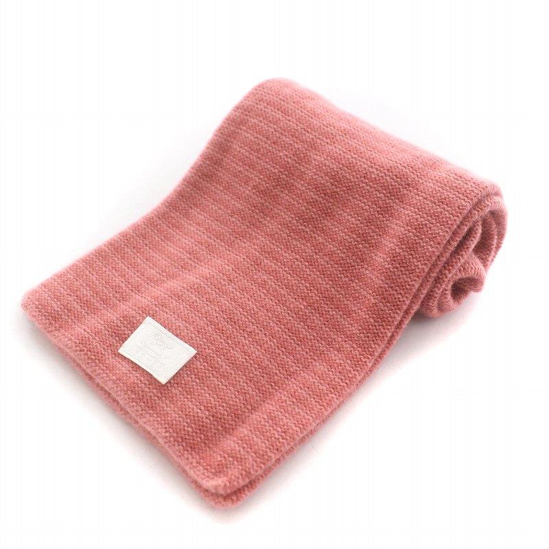 未使用品 エルメス HERMES ベビーマフラー ロゴ カシミア イタリア製  