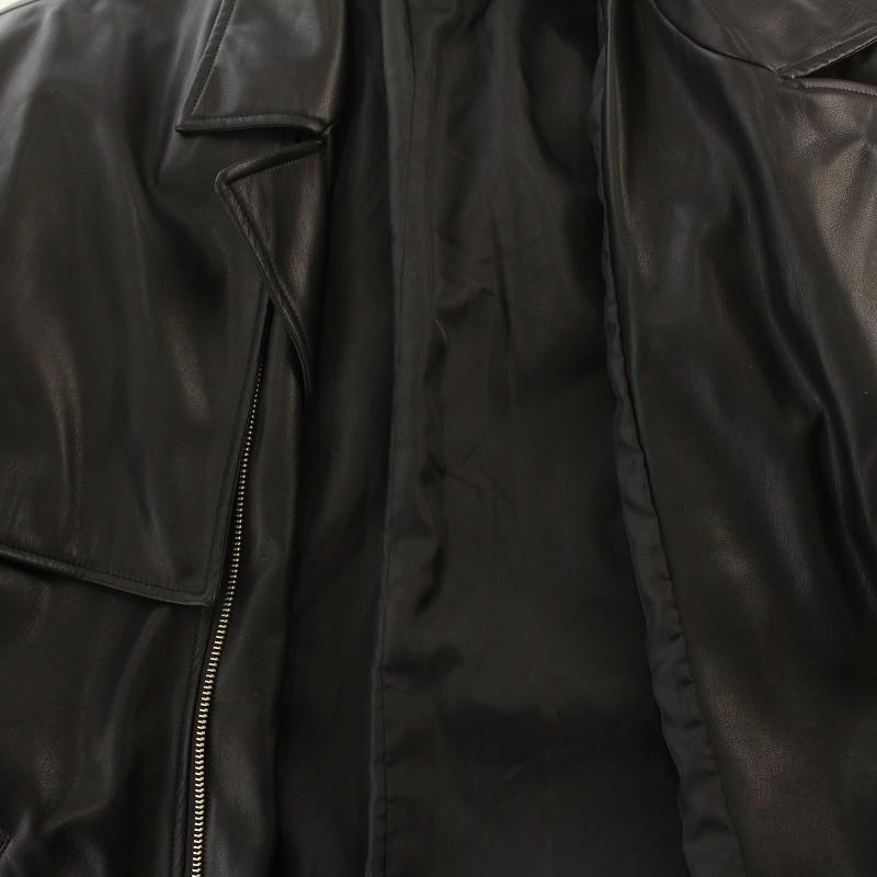 アドラー Adrer ダブルライダースジャケット フェイクレザー ハーフ 近年モデル M 黒 ブラック ADTOY0921005 /IR ■GY01 メンズ｜vectorpremium｜03