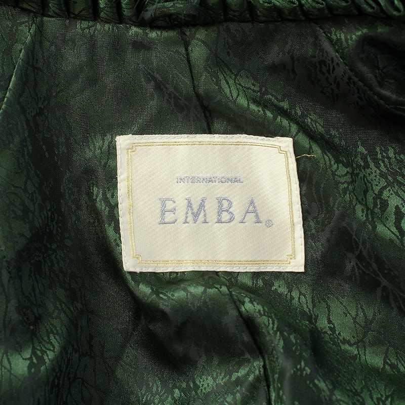 エンバ EMBA 毛皮コート ラムファー ハーフ 総裏地 緑 グリーン /KW 