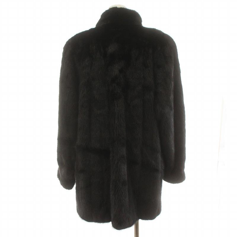着丈87cm サガミンク サファイアミンク リアルファー ミドル丈 毛皮 タグ付美品 サファイアミンク ミドル丈 サガミンク ファーコート 本