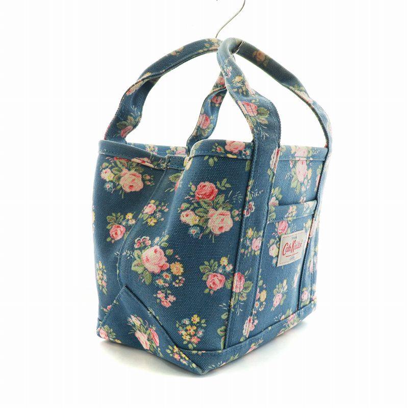 キャスキッドソン Cath Kidston ミニトートバッグ ハンド デニム調 キャンバス 花柄 ロゴ 青 ブルー マルチカラー レディース｜vectorpremium｜05