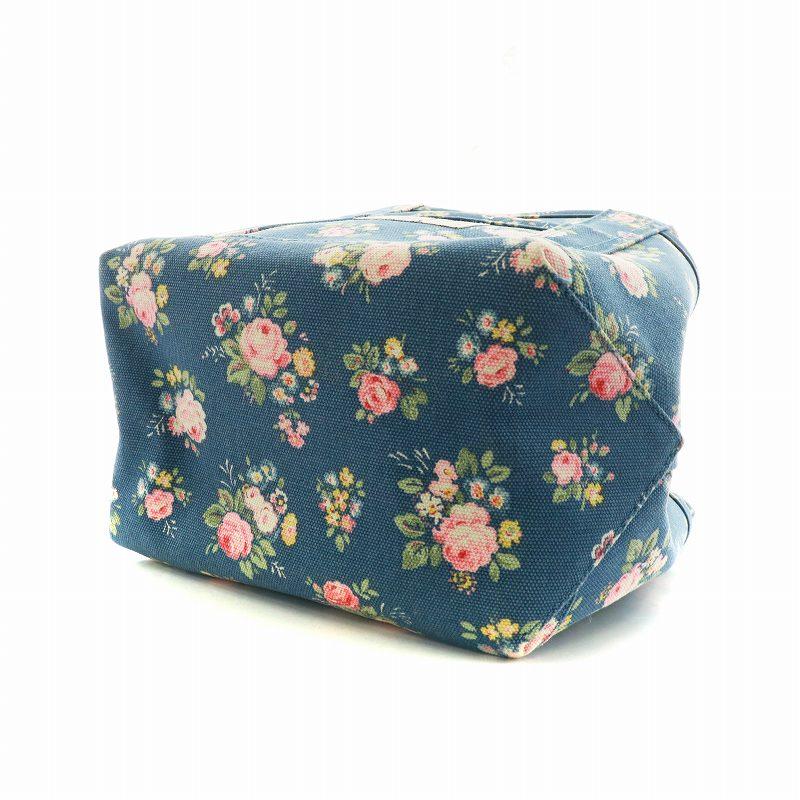 キャスキッドソン Cath Kidston ミニトートバッグ ハンド デニム調 キャンバス 花柄 ロゴ 青 ブルー マルチカラー レディース｜vectorpremium｜06