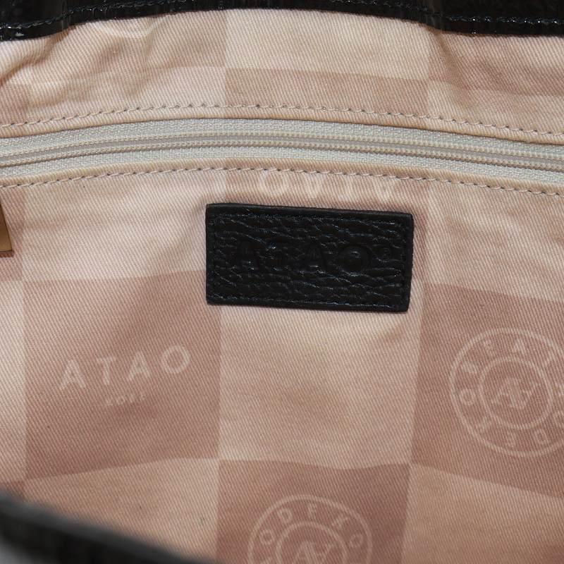 アタオ ATAO ハンドバッグ ワンショルダー キャンディ エナメル ロゴ タッセル付き 黒 ブラック ■GY18 /MQ レディース｜vectorpremium｜04