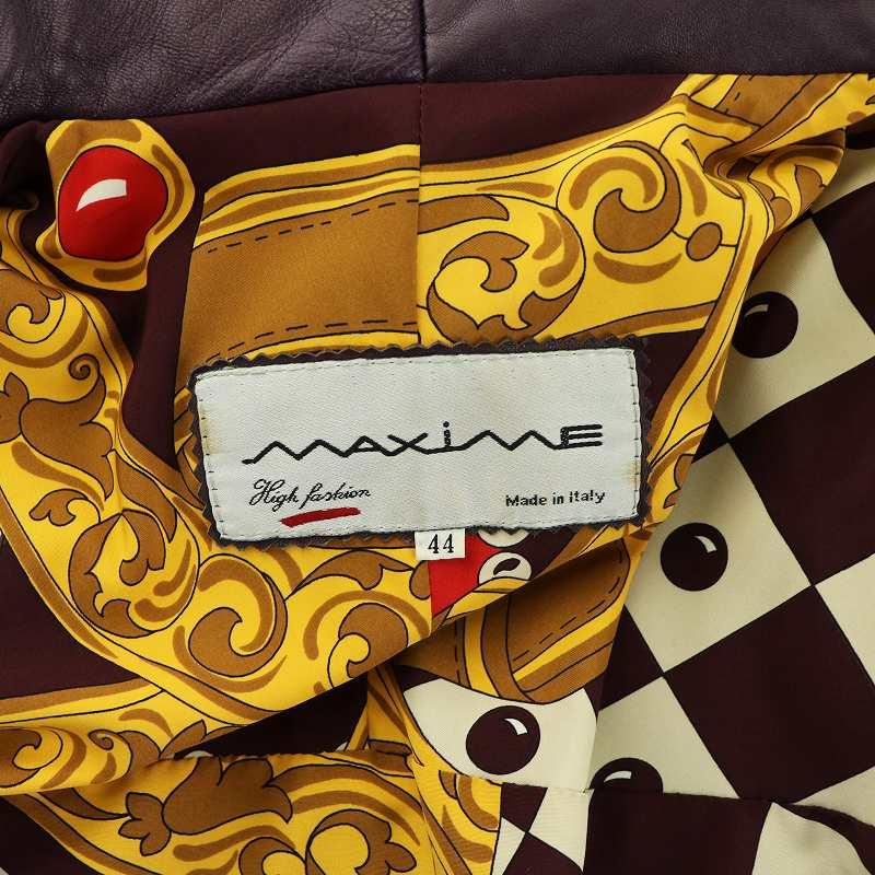 マキシム MAXIME イタリア製 レザー コート ショールカラー ミドル丈 