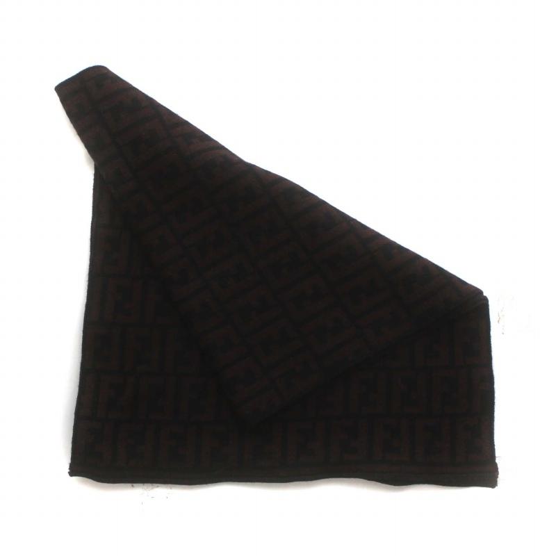 フェンディ FENDI マフラー ストール ズッカ柄 ロゴ 総柄 茶色