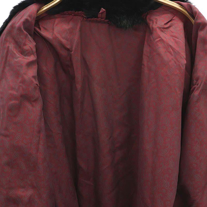 毛皮 ラビットファー コート ハーフ ショート アウター F 黒 ブラック