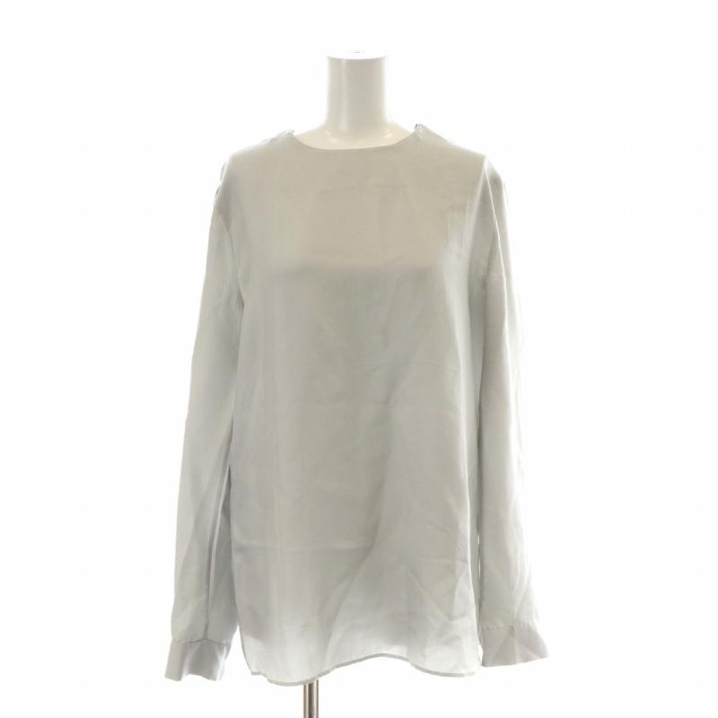 プラダ PRADA ブラウス シャツ 絹 シルク 長袖 42 L グレー /XZ 