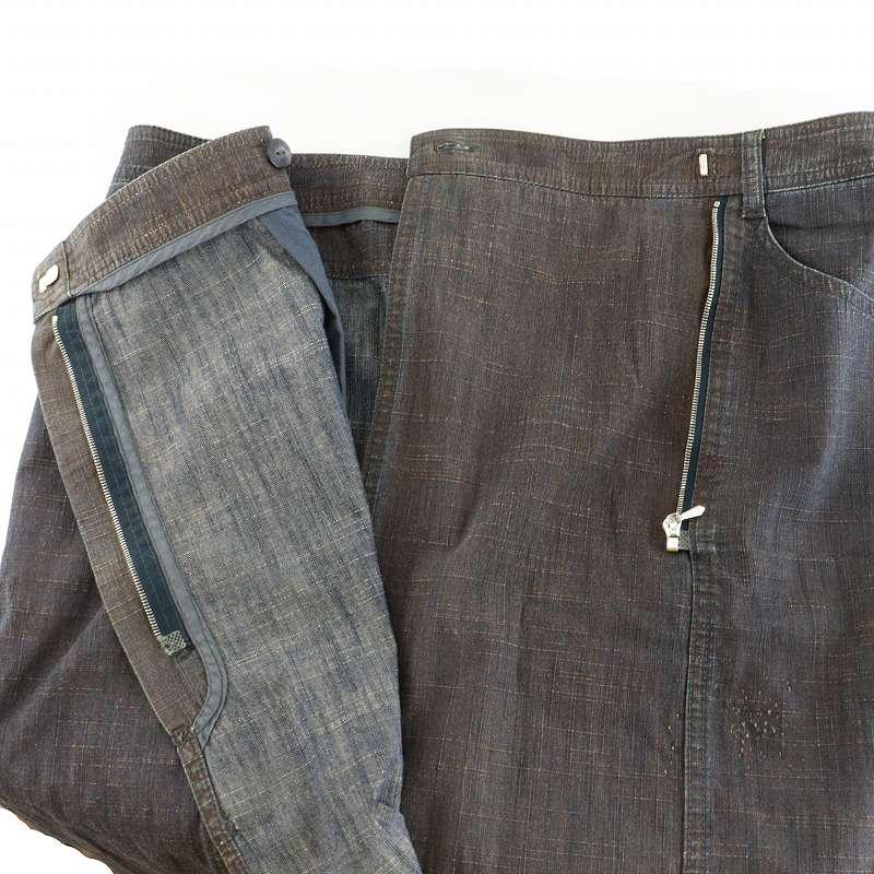 CHANEL シャネル ラップ デニム スカート 巻き ひざ丈 膝丈 ココマーク  