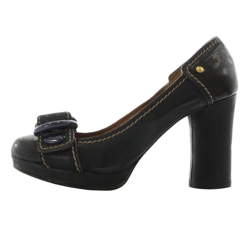 美品】 chloe クロエ チャンキーヒール パンプス 黒