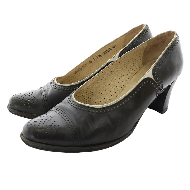 Bally バリー BALLY パンプス チャンキーヒール ラウンドトゥ 3.5 21cm 