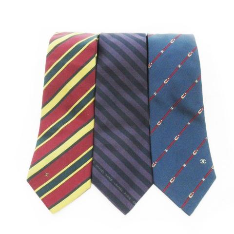 CHANEL（シャネル） ネクタイ 3本セット レギュラータイ シルク 絹