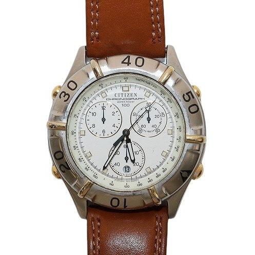 CITIZEN クロノグラフ 時計 ステンレスジャンク品