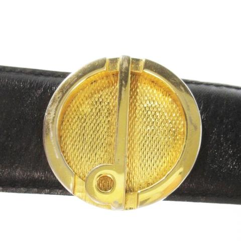 dunhill ダンヒル ベルト レザー ゴールド金具 ロゴ 黒 ブラック /MN11  